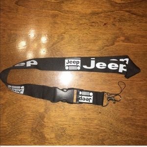 New Jeep Lanyard ID Badge Holder Black & White